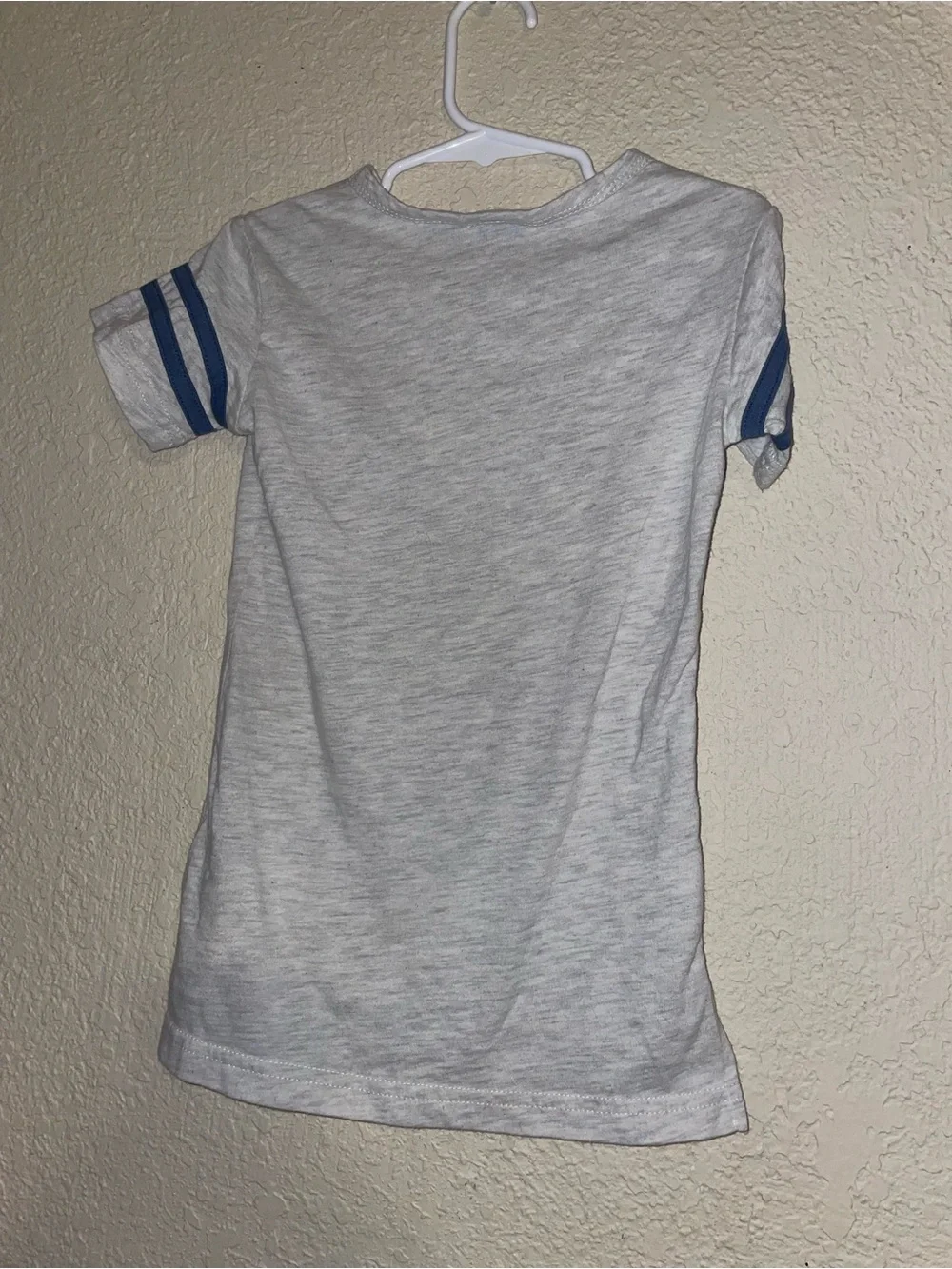 Cruel Girl Gray Tee with Smiley Cowboy Graphic and Blue Accents